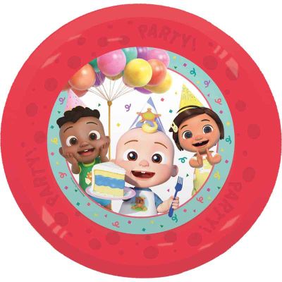 21cm Cocomelon Birthday Party Reusable Plates (pack quantity 4)