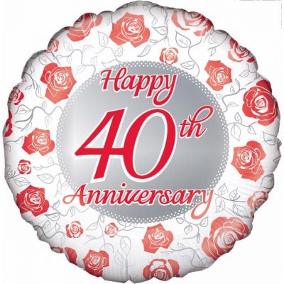18 Inch 40th Anniversary Foil Balloon