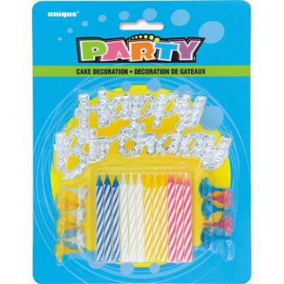  Birthday Silver Cake Topper (pack quantity 12) 
