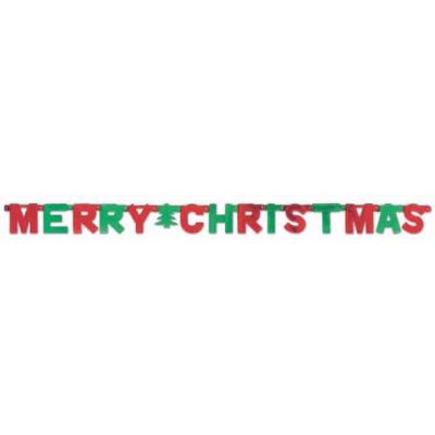 Red & Green Merry Xmas Letter Banner