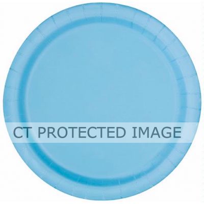  9 Inch Powder Blue Plates (pack quantity 16) 