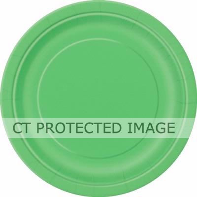  9 Inch Lime Green Plates (pack quantity 16) 