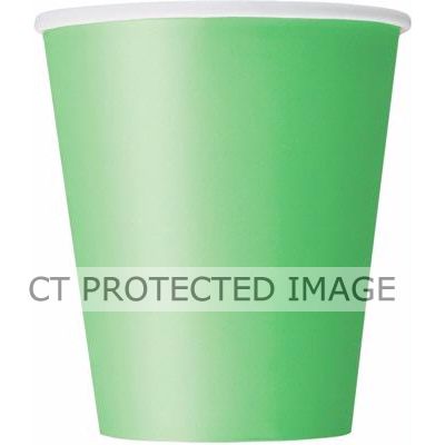  9oz Lime Green Cups (pack quantity 14) 