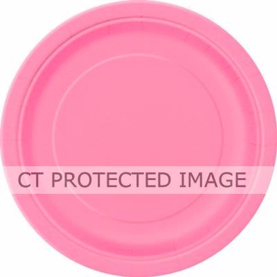  9 Inch Hot Pink Plates (pack quantity 16) 