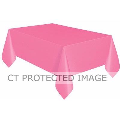 Hot Pink Plastic Tablecover (compact Packaging)