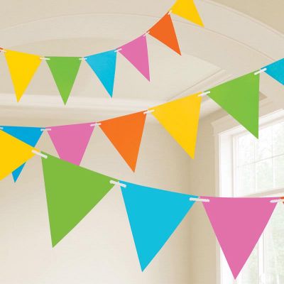 10m Plastic Multi Pastel Pennent Banner