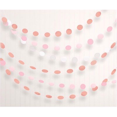 2.1m Rose Gold Blush Dots Garland (pack quantity 6)