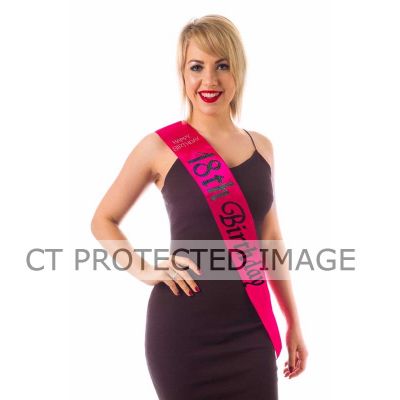 Hot Pink 18th Birthday Sash