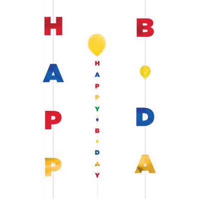 Primary Happy B.day Balloon String