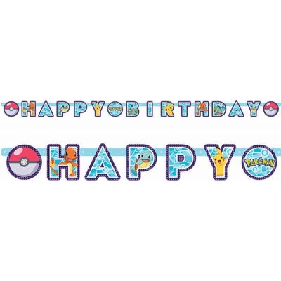 Pokemon Happy Birthday Letter Banner