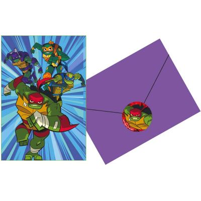  Rise Of The Tmnt Postcard Invitations (pack quantity 8) 