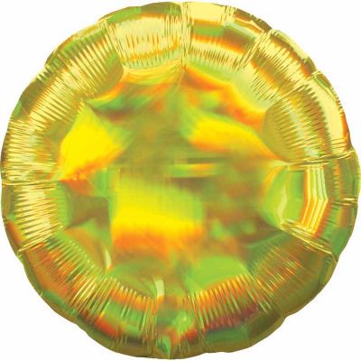 18 Inch Iridescent Yellow Circle Foil