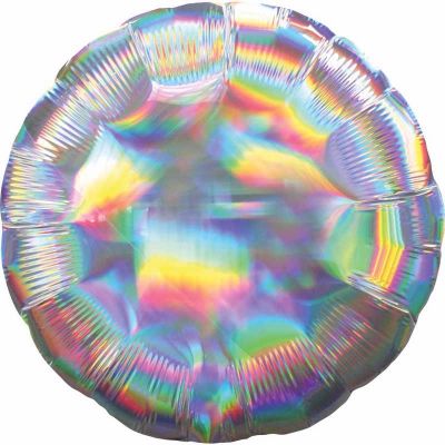 18 Inch Iridescent Silver Circle Foil