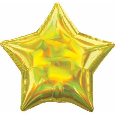19 Inch Iridescent Yellow Star Foil