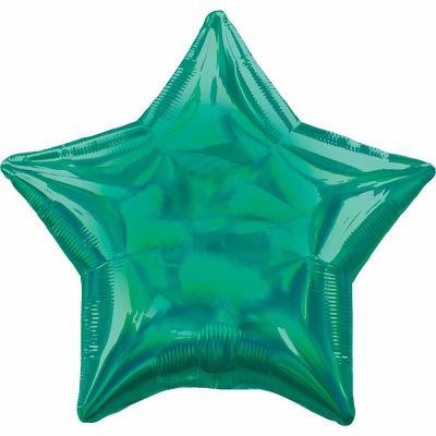 19 Inch Iridescent Green Star Foil