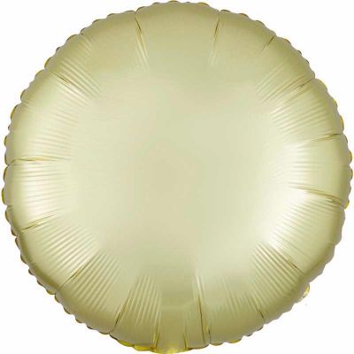 18 Inch Satin Luxe Pastel Yellow Circle Foil