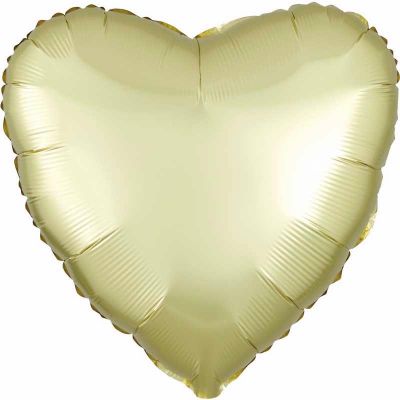 18 Inch Satin Luxe Pastel Yellow Heart Foil