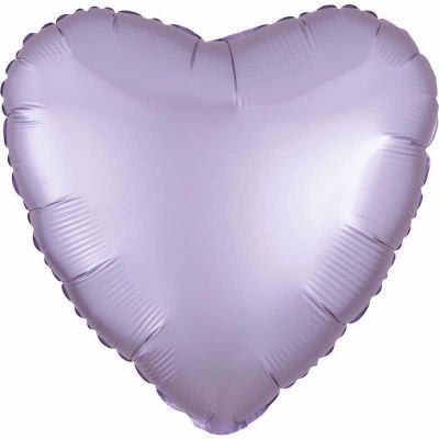 18 Inch Satin Luxe Pastel Lilac Heart Foil