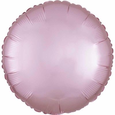 18 Inch Satin Luxe Pastel Pink Circle Foil