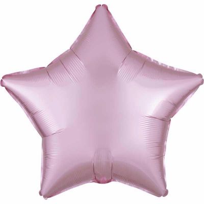 19 Inch Satin Luxe Pastel Pink Star Foil