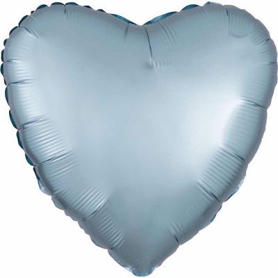 18 Inch Satin Luxe Pastel Blue Heart Foil