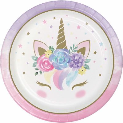  9 Inch Unicorn Baby Paper Dinner Plates (pack quantity 8) 