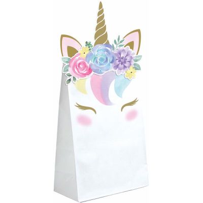  Unicorn Baby Shaped Paper Treat Bags (pack quantity 8) 