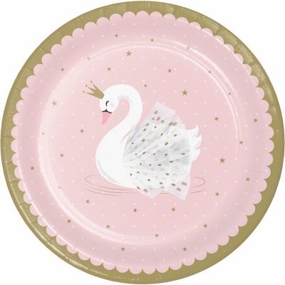  9 Inch Stylish Swan Party Plates (pack quantity 8) 