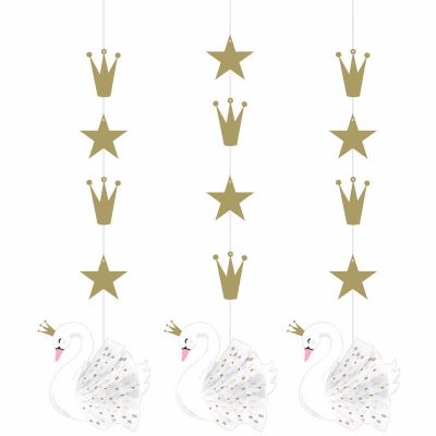  Stylish Swan Party Hanging Cutouts (pack quantity 3) 