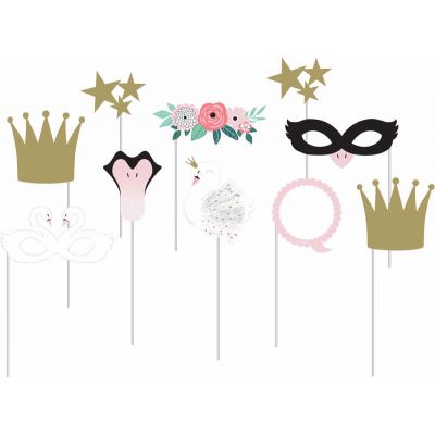 10pc Stylish Swan Party Photo Booth Props