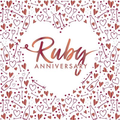  33cm Ruby Anniversary 33cm Napkins (pack quantity 16) 