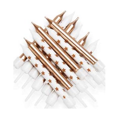  7.5cm Gold Metallic Candles (pack quantity 12) 