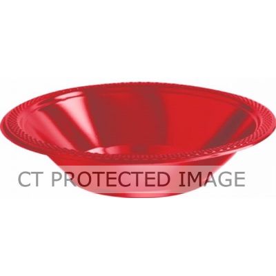  355ml Red Plastic Bowls (pack quantity 20) 