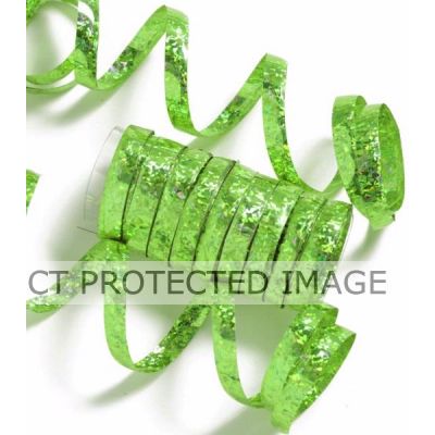 10pc Lime Green Holographic Streamers