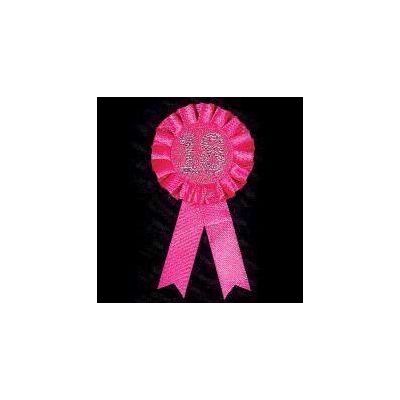 18th Birthday Pink Rosette Badge