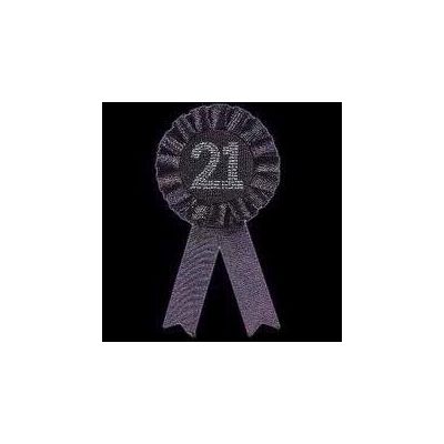 21st Birthday Black Rosette Badge