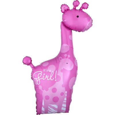 Baby Girl Giraffe Super Shaped Foil Balloon Balloon