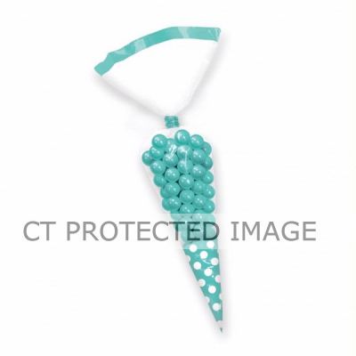  Robins Egg Blue Dots Cone Shaped Bags (pack quantity 10) 