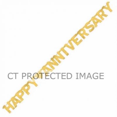 Gold Happy Anniversary Letter Banner