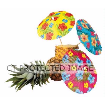  Hibiscus Cocktail Parasols (pack quantity 6) 