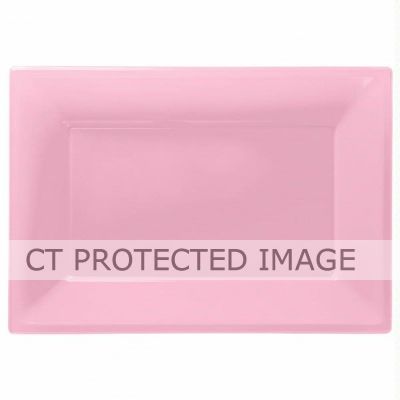  33x23cm Pink Plastic Platters (pack quantity 3) 