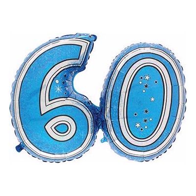 28 Inch 60th Blue Foil Balloon