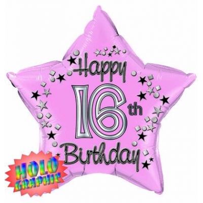 22 Inch 16th Pink Foil Balloon