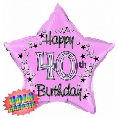 22 Inch 40th Pink Foil Balloon