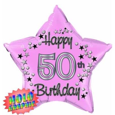 22 Inch 50th Pink Foil Balloon