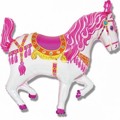 Pink Carousel Horse Shaped Foil