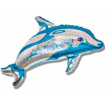 Blue Dolphin Shaped Foil Balloon