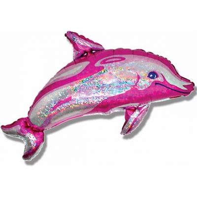 Pink Dolphin Shaped Foil Balloon