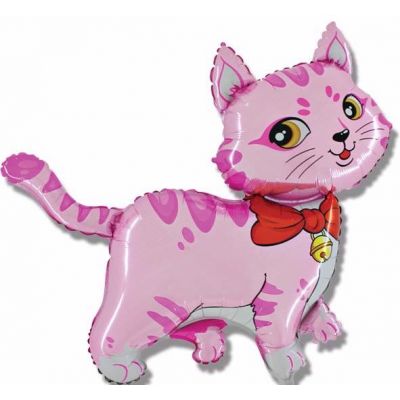Pink Cat Shaped Foil Balloon