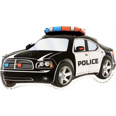 Black Police Car Shaped Foil Balloon